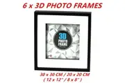 6 x 3D Black Box Picture Frame Wall Hanging Shadow Box Photo Picture 30x30cm