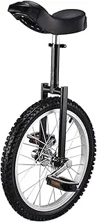 Unicycle 16-24 Inch Wheel Training Balance Bike Adjustable Height Cycling Unicycle for Adults, Daily Fitness Exercises, Cycling Exercises, Balance Training(Black,20")