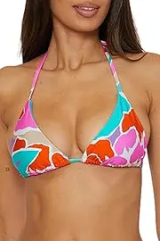 [Trina Turk] Women's Amalfi Triangle Bikini Top, Adjustable, Tie Back, Swimwear Separates