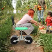 Height Adjustable Gardening Seats Rolling Wheels Stool 360° Rotates Kneeling Pad