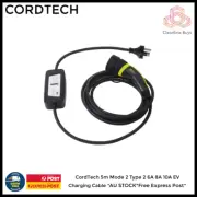 CordTech 5m Mode 2 Type 2 6A 8A 10A EV Charging Cable *Au Stock*Free Express Pos