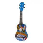 Sanchez 'Friendly Folk' Soprano Ukulele (Blue/Pattern)