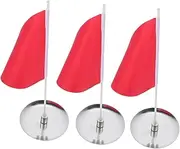 Abaodam 3sets Portable Golf Flag Sticks Stainless Steel Putting Cups with Flags for Practice Easy Installation Stable Support Golf Supplies for Training