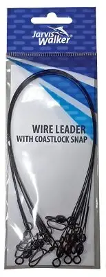 Brand New - Jarvis Walker 9" Wire Fishing Leader With Coastlock Snap - Choose Lb