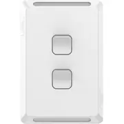 Clipsal Pro Series, 2 switches, vertical, 1 or 2 way, 20 A / 16 AX, White - P3042VA-XW