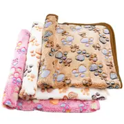 Small Pet Mat Paw Print Cat Dog Puppy Fleece Soft Pet Blanket Bed Cushion