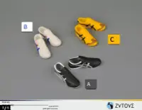 在飛比找露天拍賣優惠-【新品推薦】ZYTOYS 1/6 黃色 運動鞋 人偶鞋 兵人