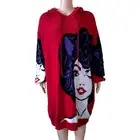 NWT Fashion Nova Winking Eye Red Sweater dress 3x