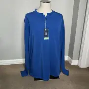 FootJoy FJ New Men's Pullover Sweater DriRelease DR FTery Henley Heather Blue XL