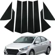 8pcs Black Pillar Posts Door Trim Piano Cover Window For Hyundai Solaris 2018-22
