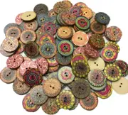 200 PCS Wood Buttons, Vintage Buttons 2 Holes for DIY Sewing Craft Decorative
