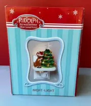 NEW Rudolph the Red-Nosed Reindeer Night Light 120V Plug-In Christmas Tree Scene