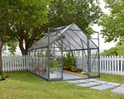 Maze Walk in Polycarbonate Greenhouse Grey Frame 8ft x 12ft
