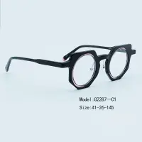 在飛比找蝦皮商城精選優惠-歐美出口色彩拼接板材復古眼鏡框小眾潮流嘻哈說唱同款防藍光鏡架