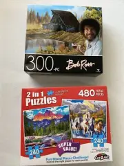 Jigsaw Puzzles (2 Boxes) Mountain, Horses, Barn
