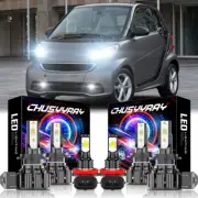 Fit Smart Fortwo 2008-2015 6x LED Headlight High Low Beam+Fog Light Bulbs 6000K