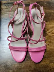 Cole Haan Women's Addie Strappy Sandal Heel, Camelia Rose Leather-Size 8.5