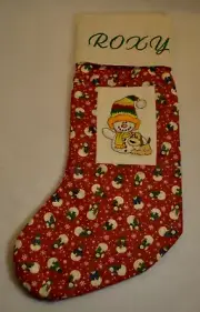 Christmas Stocking 16" Personalized Embroidered "Roxy" Snowman w/Beagle