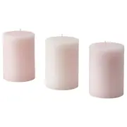 LUGNARE scented pillar candle, Jasmine/pink, 30 hr