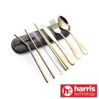BOOC Travel Utensils Reusable Silverware Set to Go Portable Cutlery Set - Gold