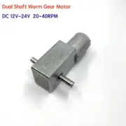 DC12V-24V 40RPM Slow Speed Mini 370 Turbo Worm Gearbox Gear Motor Dual Shaft Toy