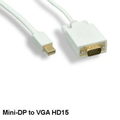 3 feet Mini DisplayPort 1.2 Male to VGA HD15 Male Cord for TV Monitor Projector