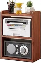 Printer Stand 2 Tier Printer Stand Shelf Small Printer Stand Wood Desktop Printer Shelf For Office Living Room Scanner Fax Machine Printer Stand With Storage ( Color : Teak color , Size : 45*30*60cm )