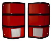 1986-1992 JEEP COMANCHE TAIL LIGHT LENS SET (2PC), WITH BLACK PAINTED TRIM
