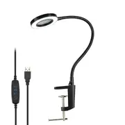 USB Magnifying Glass 3X Bench Vise Table Clamp Magnifier 40 SMD LED Lights Flexible Desk Lamp