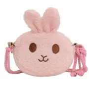 2 Pcs Soft Plush Children's Cute Cartoon Bunny Crossbody Bag Princess Baby Small Shoulder Messenger Bags Lovely Coin Purse Handbags