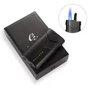 Galiner Windproof Cigar Lighter With Punch 2 Jet Torch Flame Refillable Butane