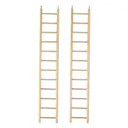 2x Nature Island 57cm Plain Wooden 12 Step Bird Pet Exercise Climb Toy Ladder
