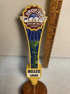 DROP-IN BREWING HELLES LAGER draft beer tap handle. VIRGINIA