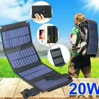 在飛比找樂天市場購物網優惠-太陽能電池板太陽能電池板充電折疊包單晶硅5V20W便攜旅游車