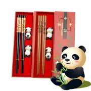 2 Pair With Chopstick Rest Panda Chopsticks Gift Set Sushi Chopsticks Present