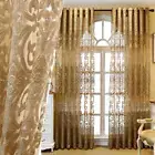 European Style Bronze Jacquard Tulle Curtain Modern Organza Sheer Panel Window