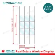 Real Estate Window Display 3x3 A4P, Acrylic Cable Hanging Display,Window Signage