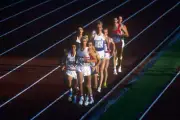 Great Britains David Clarke Running In The Mens 5000M Athletics 1983 W/C Photo