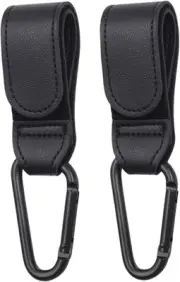 2 Pcs Baby Bag Clips, Leather Buggy Clips Multipurpose Hooks Pram Clips, Push...