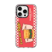iPhone 16 Pro Clear Case MagSafe Compatible LET'S EAT BURGERS TOGETHER BY LULU THE PIGGY