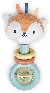 Ingenuity Kitt Ring Rattle for Baby, Plant-Based and BPA-Free Materials, Kitt The Fox Character Plush Head