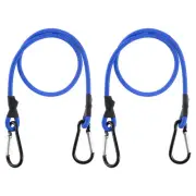 2 Pack Bungee Cords with Hooks 20" Straps Strong Elastic Rope Blue
