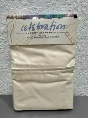 Mervyn’s Celebration Luxury 200 Percale No Iron Standard Pillowcases Ivory USA