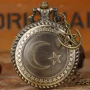 Antique Turkey Men Women Analog Quartz Pocket Watch Necklace Chain Alloy Case