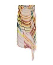 O-Rubino patchwork striped skirt XS Nude