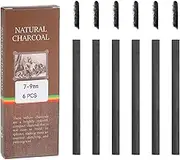 uxcell Willow Charcoal Sticks, 7-9mm Willow Charcoal Pencils Soft Sketch Vine Art Supplies Set for Drawing Sketching Shading Painting Artists (Black, Pack of 6)