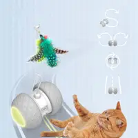 在飛比找蝦皮購物優惠-智能電子貓玩具互動自動旋轉運行 Led 挑逗貓趣味玩具 Us