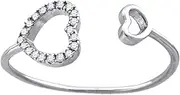 [JewelryWeb] 925 Sterling Silver Womens CZ Cubic Zirconia Simulated Diamond Adjustable Toe Ring Measures 8.7mm Wide Jewelry Gifts for Women - Ring Size Options Range: L to R