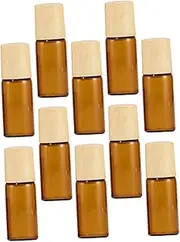 FOMIYES 10pcs Essential Oil Roller Bottles Glass Roll Containers with Grain Caps for Aromatherapy Perfumes and Skin Care Products Leak Design