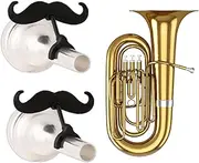 Brasstache 2.0 for Kids - (2-pack) Clip-on Mustache for Brass Players, Original Mustache Size (Tuba)
